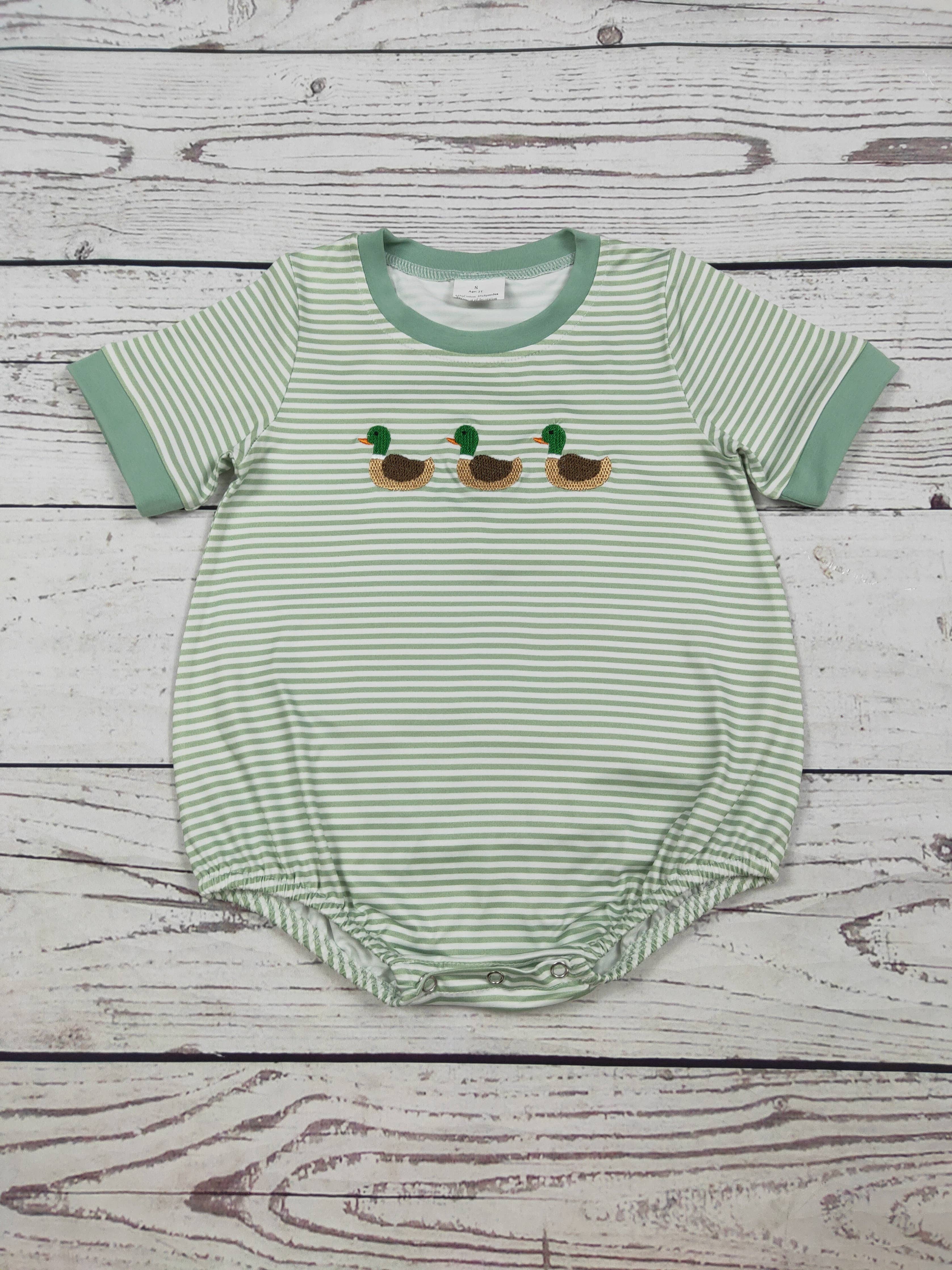 Baby Boy Duck Appliqué Bubble